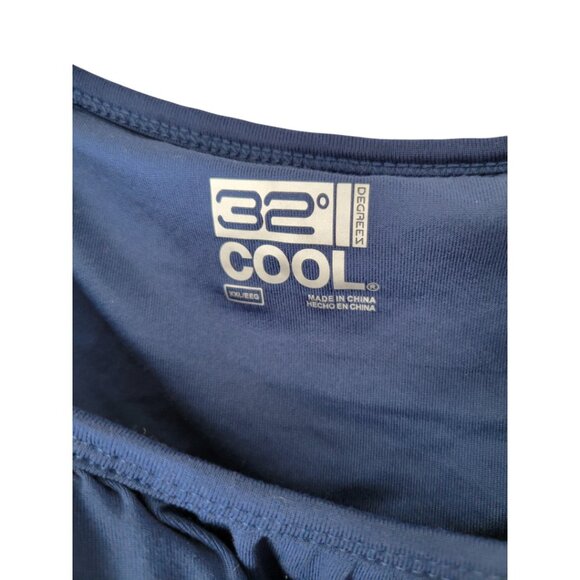 Women's 32 Degree Cool Cami Dress Built Bra Sleeveless Spaghetti Strap Blue 2X - Picture 3 of 3